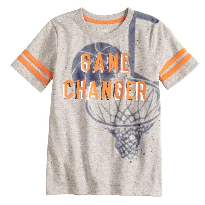 Boys 4-12 Sonoma Goods For Life&trade; Striped Graphic Tee, Size: 7, Light Grey