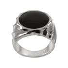 Sterling Silver Onyx Ring - Men, Size: 11, Black