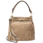 Mellow World Lorraine Fringe Bucket Bag, Women's, Beig/green (beig/khaki)
