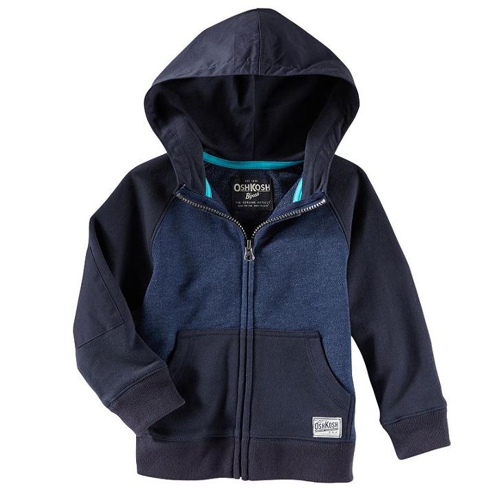 Oshkosh B'gosh, Boys 4-7 &reg; Full-zip French Terry Hoodie, Boy's, Size: 4, Blue