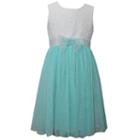 Girls 7-16 Bonnie Jean Eyelet Jacquard Dress, Girl's, Size: 8, Turquoise/blue (turq/aqua)