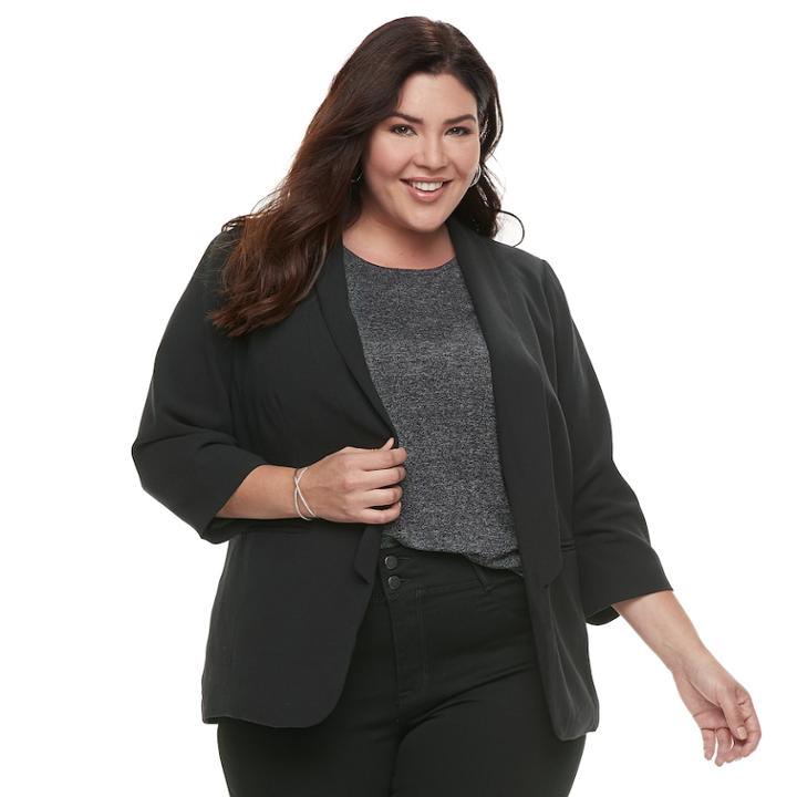 Plus Size Apt. 9&reg; Shawl Collar Blazer, Women's, Size: 1xl, Black