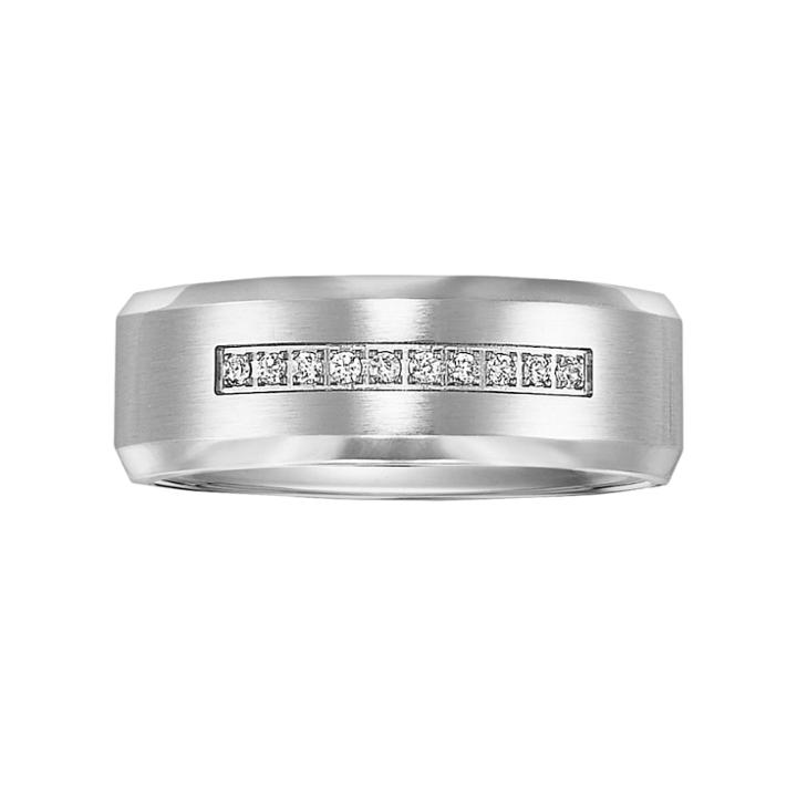 Lovemark Cobalt 1/10-ct. T.w. Diamond Men's Wedding Band, Size: 12.50, White
