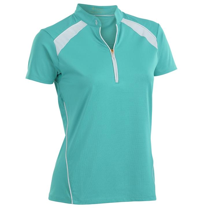 Women's Nancy Lopez Sporty Short Sleeve Golf Polo, Size: Small, Turquoise/blue (turq/aqua)