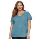 Plus Size Sonoma Goods For Life&trade; Splitneck Tee, Women's, Size: 3xl, Turquoise/blue (turq/aqua)