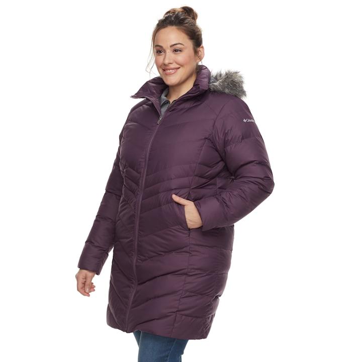 Plus Size Columbia Icy Heights Hooded Down Puffer Jacket, Women's, Size: 1xl, Drk Purple