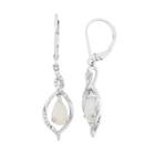 Lab-created Opal & Diamond Accent Sterling Silver Marquise Drop Earrings, Women's, White