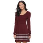 Juniors' Cloud Chaser Ribbed Sweater Dress, Teens, Size: Large, Dark Red