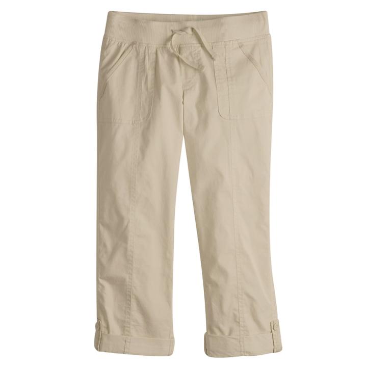 Girls 7-16 & Plus Size So&reg; Utility Rolled Cuff Capri Pants, Size: 16 1/2, Lt Beige