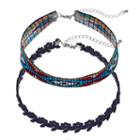 Mudd&reg; Southwest & Flower Choker Necklace Set, Women's, Navy