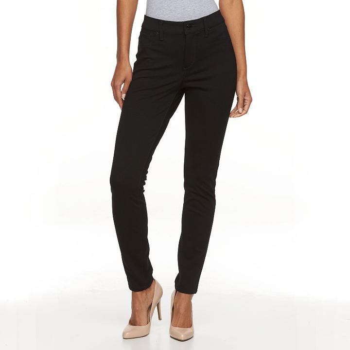 Women's Gloria Vanderbilt Twill Slim Leggings, Size: 6 Short, Black