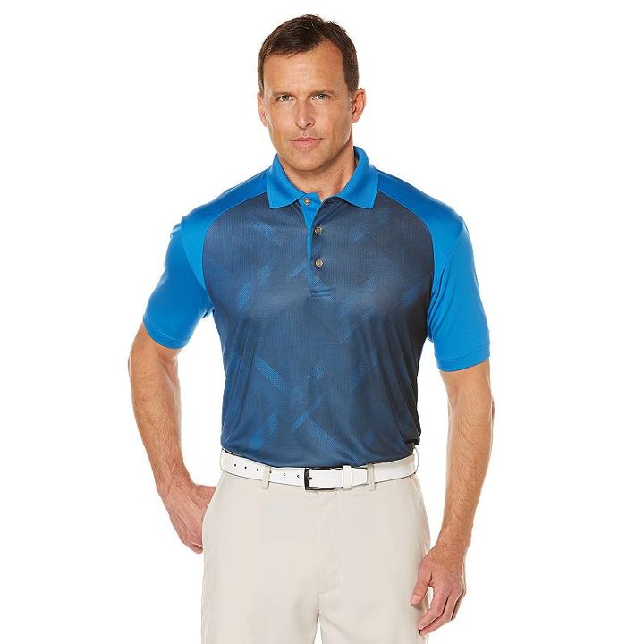 Men's Grand Slam Regular-fit Performance Golf Polo, Size: Large, Blue Other