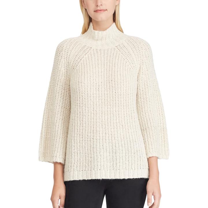 Women's Chaps Mockneck Swing Sweater, Size: Xxl, Natural