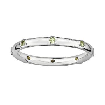 Stacks And Stones Sterling Silver Peridot Stack Ring, Women's, Size: 10