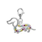 Personal Charm Crystal Sterling Silver Dashchund Dog Charm, Women's, Multicolor