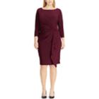 Plus Size Chaps Knot-front Ruffle Sheath Dress, Women's, Size: 16 W, Red