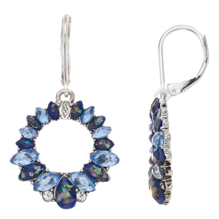 Napier Blue Hoop Drop Earrings, Women's