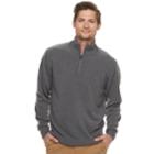 Men's Haggar Regular-fit Diamond Quarter-zip Sweater, Size: Xl, Dark Grey