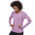Women's Tek Gear&reg; Keyhole Long Sleeve Tee, Size: Medium, Med Purple