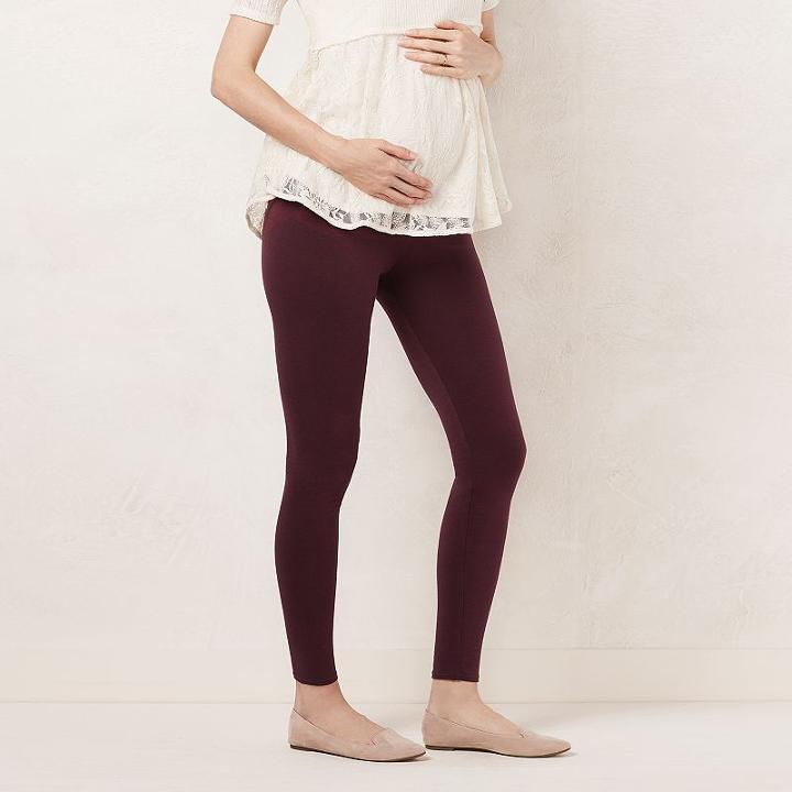 Maternity Lc Lauren Conrad Solid Leggings, Women's, Size: S-mat, Red