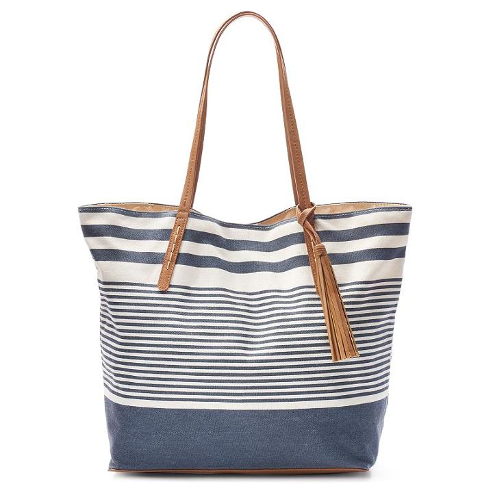 Sonoma Goods For Life&trade; Canvas Tassel Tote, Women's, Blue