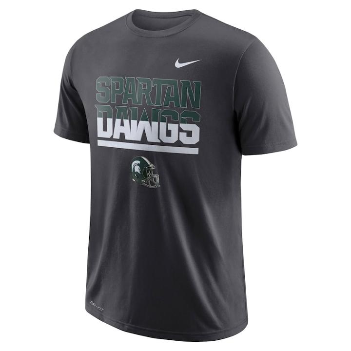 Men's Nike Michigan State Spartans Local Tee, Size: Large, Grey (anthracite)