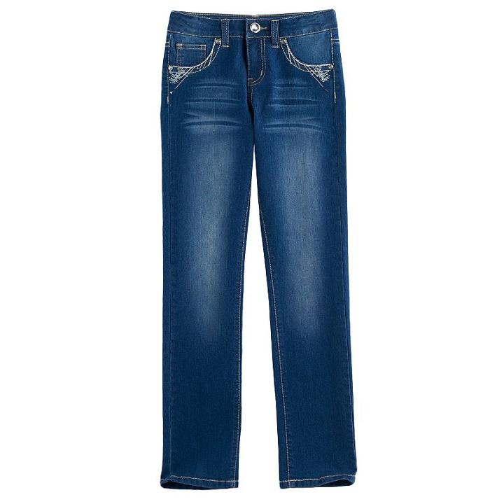 Girls 7-16 Freestyle Revolution Rhinestone Embellished Bootcut Jeans, Size: 12, Blue