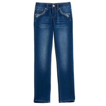 Girls 7-16 Freestyle Revolution Rhinestone Embellished Bootcut Jeans, Size: 12, Blue