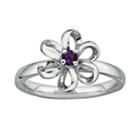 Stacks And Stones Sterling Silver Amethyst Flower Stack Ring, Women's, Size: 8, Purple