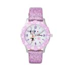 Disney's Minnie Mouse Girls' Leather Watch, Purple
