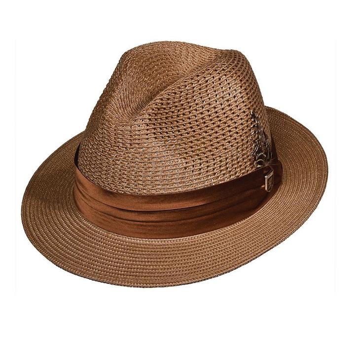 Stacy Adams Milan Pinch-front Fedora - Men, Size: Medium, Brown