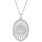 Sterling Silver 1/2 Carat T.w. Diamond Openwork Pendant Necklace, Women's, Size: 18, White