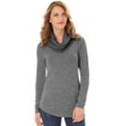 Women's Apt. 9&reg; Cowlneck Pullover, Size: Medium, Dark Grey