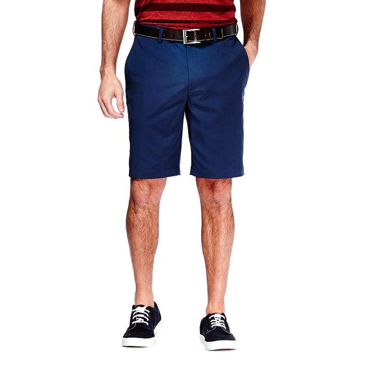 Men's Haggar&reg; Cool 18&reg; Solid Oxford Shorts, Size: 44, Blue (navy)