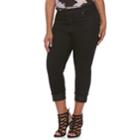 Plus Size Jennifer Lopez Black Rockin Capri Pants, Women's, Size: 20 W