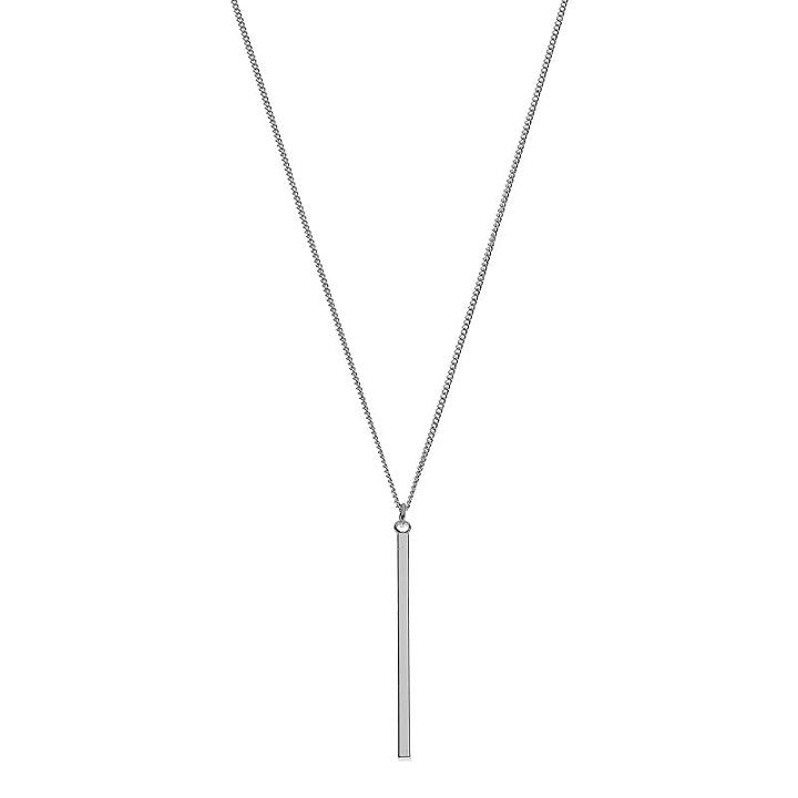Long Stick Pendant Necklace, Women's, Silver
