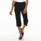 Petite Dana Buchman Millennium Pull-on Capris, Women's, Size: L Petite, Black