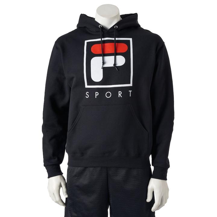 Men's Fila&reg; Big Sport Pullover Hoodie, Size: Large, Black