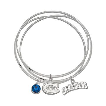 Logoart Montreal Canadiens Silver Tone Bangle Bracelet Set, Women's, Blue