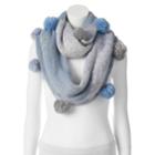 Sonoma Goods For Life&trade; Two Tone Pom-pom Infinity Scarf, Women's, Dark Blue