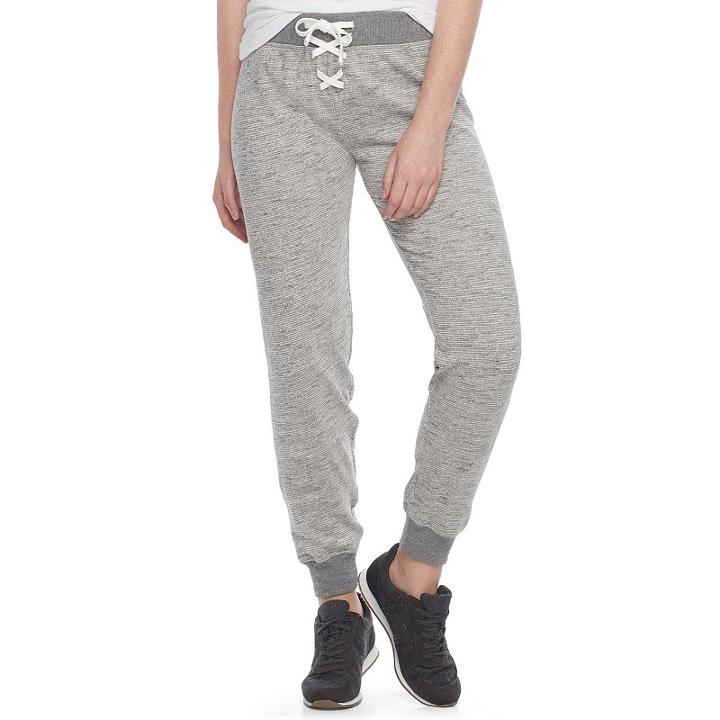 Juniors' So&reg; Lace-up Jogger Pants, Teens, Size: Xl, Dark Grey