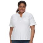 Plus Size Croft & Barrow&reg; 2-pocket Henley Polo, Women's, Size: 3xl, White