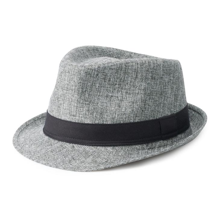 Men's Urban Pipeline&reg; Textured Cross-weave Fedora, Size: S/m, Dark Grey