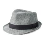 Men's Urban Pipeline&reg; Textured Cross-weave Fedora, Size: S/m, Dark Grey
