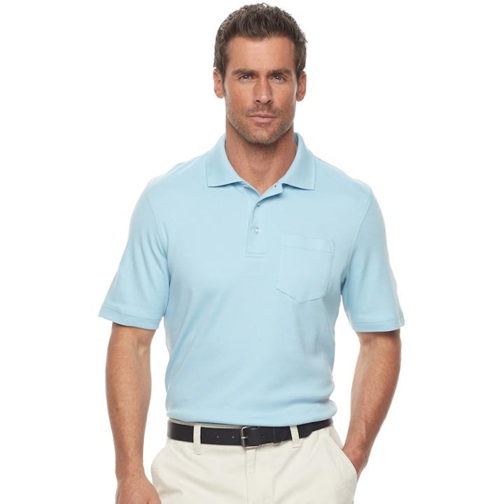 Men's Croft & Barrow&reg; Classic-fit Easy-care Interlock Pocket Polo, Size: Xl, Blue (navy)