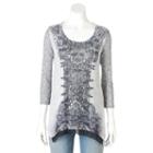 Women's World Unity Embellished Crochet Top, Size: Small, Grey Other