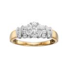 10k Gold 1/2 Carat T.w. Diamond Cluster Engagement Ring, Women's, Size: 7, White