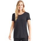 Plus Size Cuddl Duds Softwear Short Sleeve Tee, Women's, Size: 1xl, Black