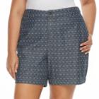 Plus Size Croft & Barrow&reg; Novelty Shorts, Women's, Size: 16 W, Light Blue