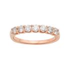 14k Rose Gold 3/4 Carat T.w. Igl Certified Diamond Anniversary Ring, Women's, Size: 5.50, White